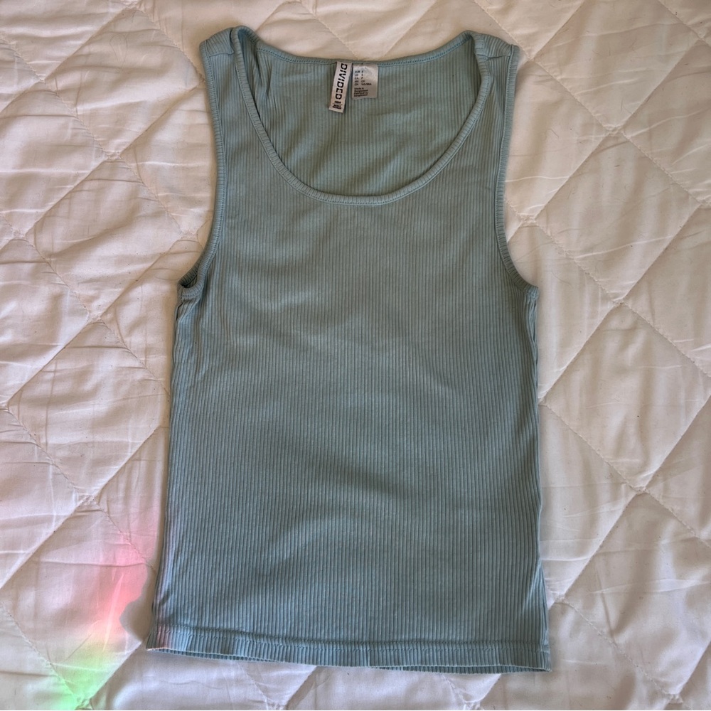 H&M Light Blue Ribbed Tank Top
